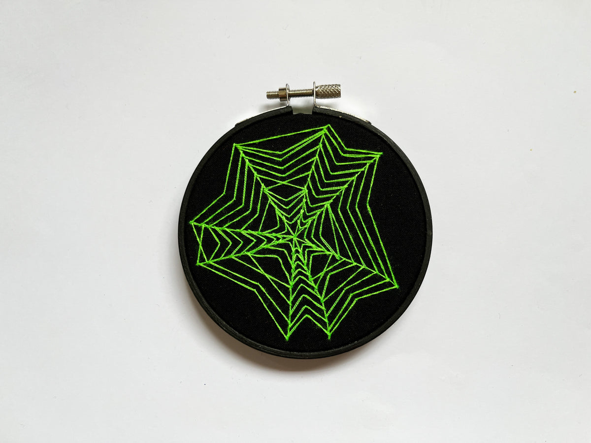 Neon Green Spiderweb Hoop
