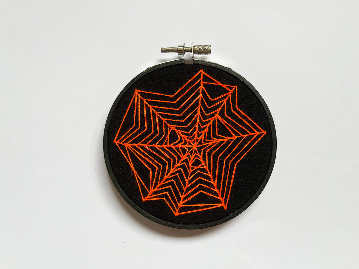 Neon Orange Spiderweb Hoop