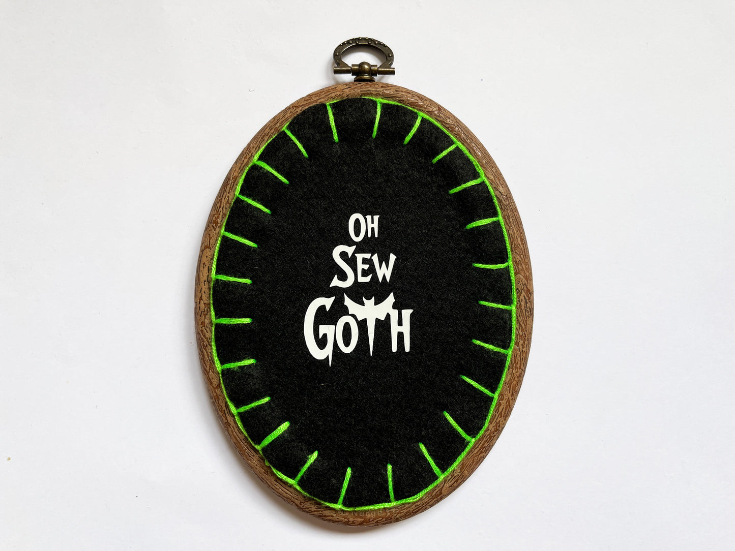Ghost in a Bulb Embroidery Hoop