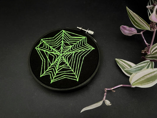 Neon Green Spiderweb Hoop