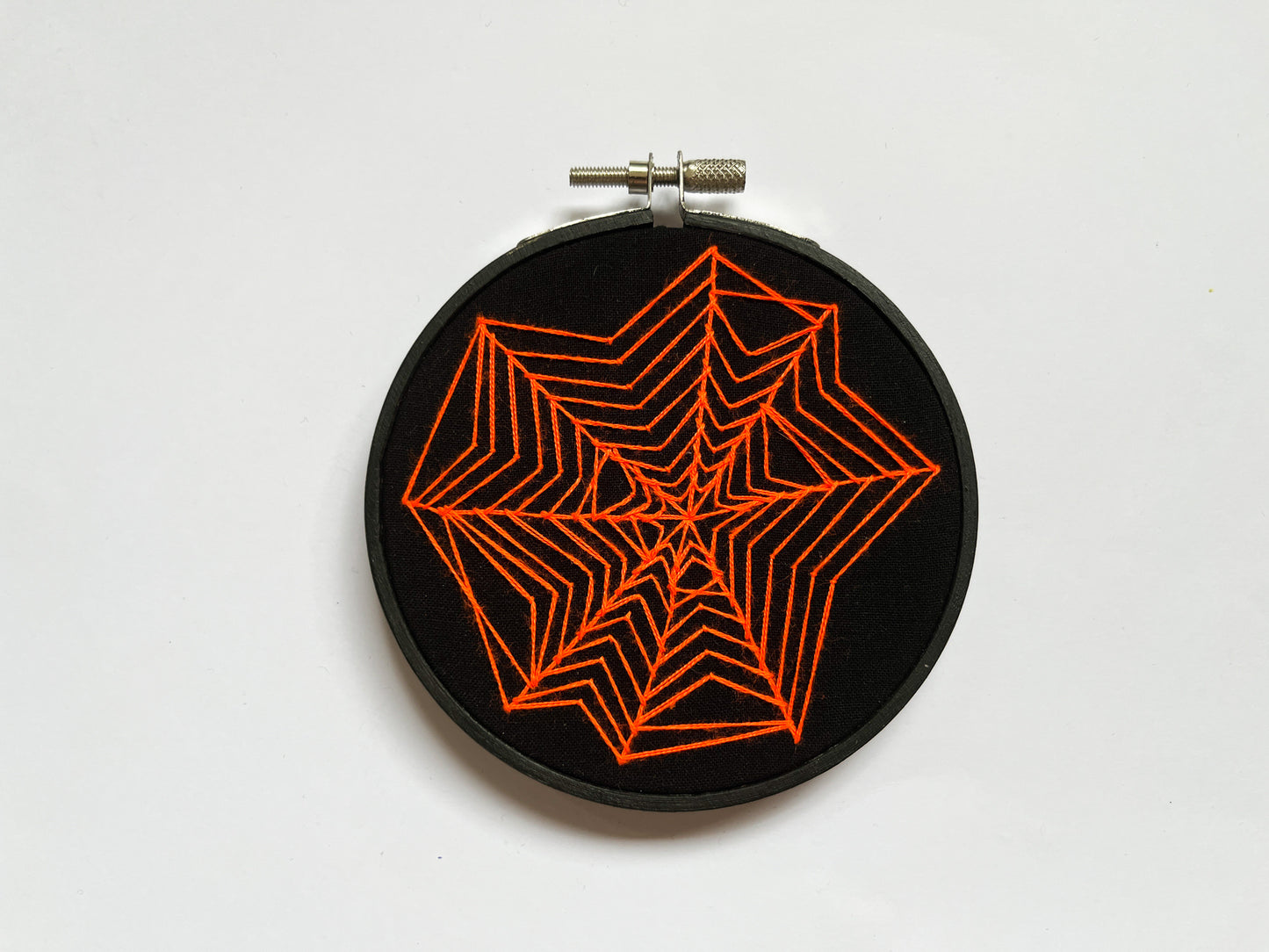 Neon Orange Spiderweb Hoop