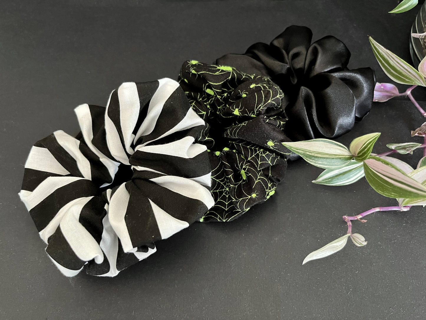 Beetlejuice Inspired Scrunchies